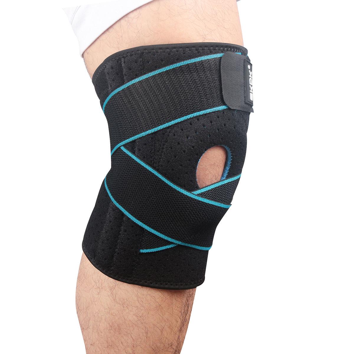 

Наколенник, поддерживающий рукав, регулируемый открытый стабилизатор надколенника, протектор, спортивный бег, наколенник, артрит, разрыв мениска, наколенник