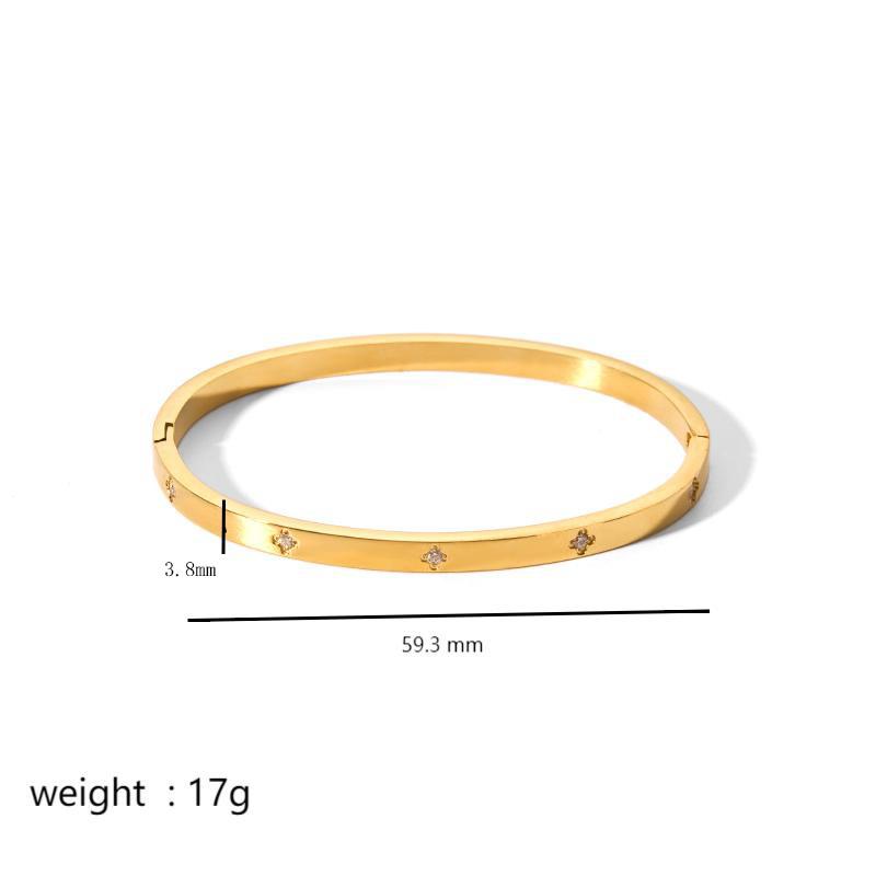 Stainless Steel New Waterproof Cubic Zirconia Bangles Antihistamine Bracelets Tarnish Free Jewelry for Women Wholesales Gifts