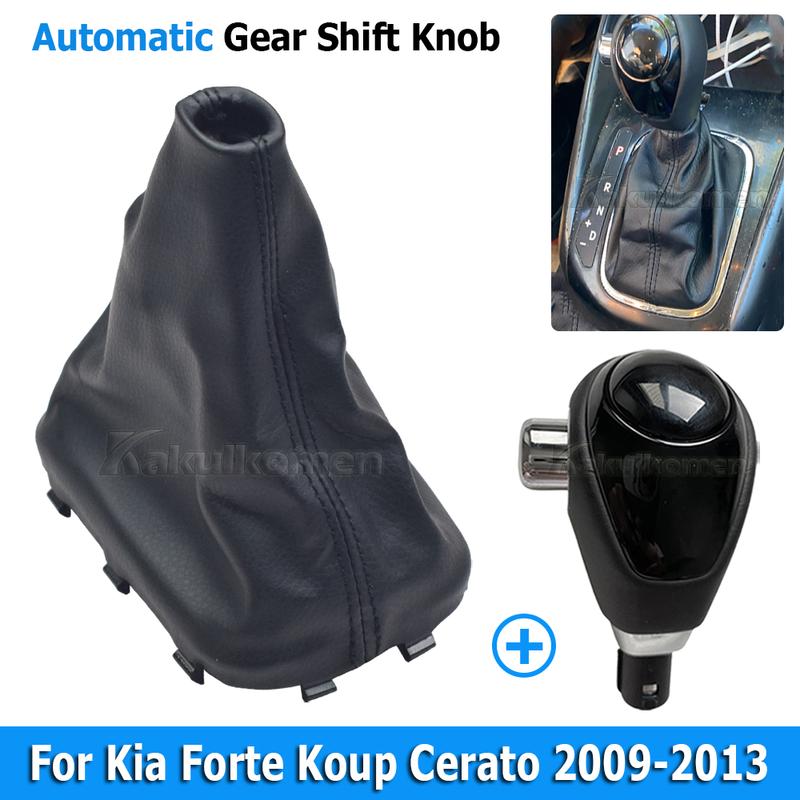 Auto Automatik AT Leder Schalthebelknauf Staubmanschettenabdeckung für KIA Forte Koup 2009 - 2013 846401M500WK Autostyling Zubehör