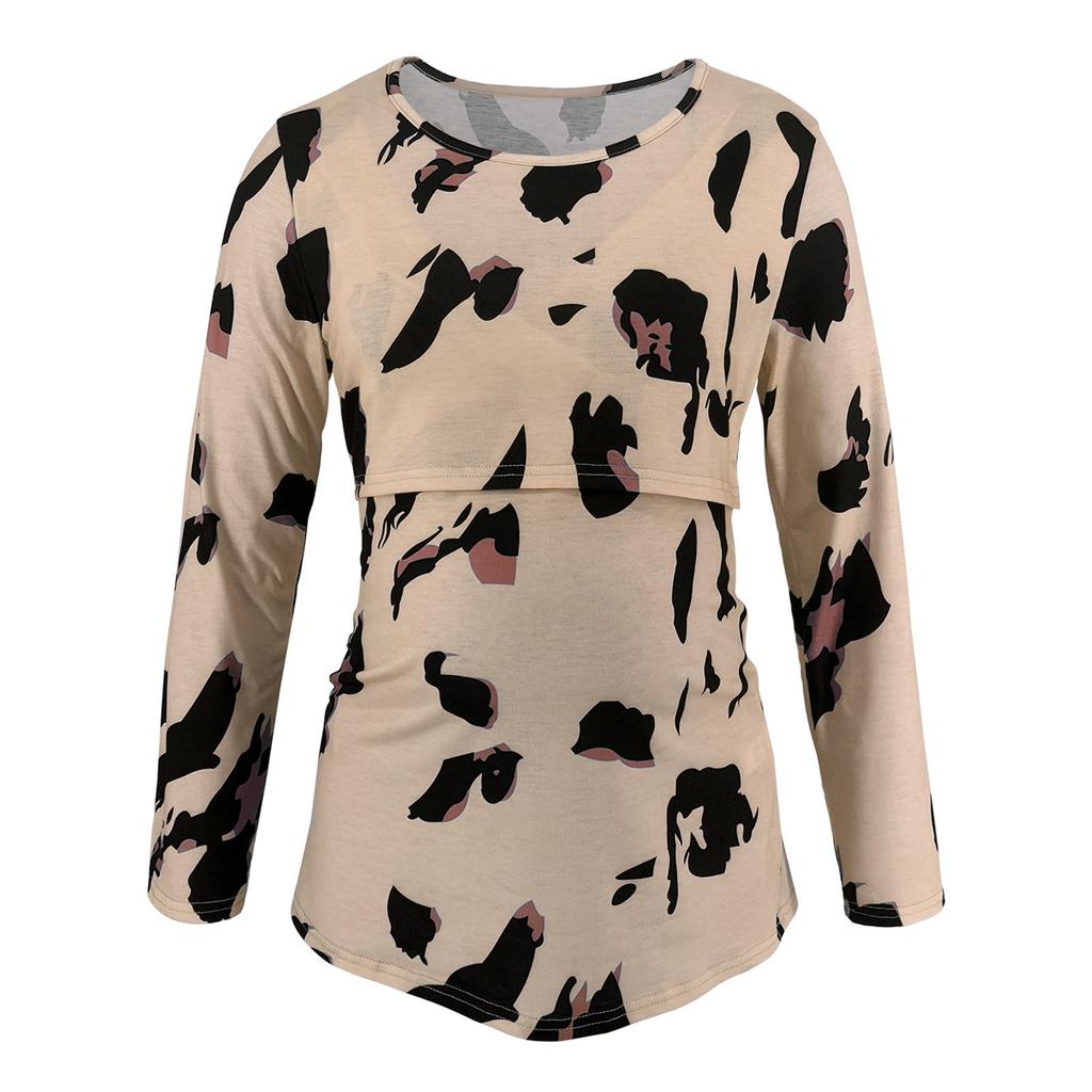 Women Mom Pregnant  Baby Maternity Leopard Print Tops Blouse Clothes