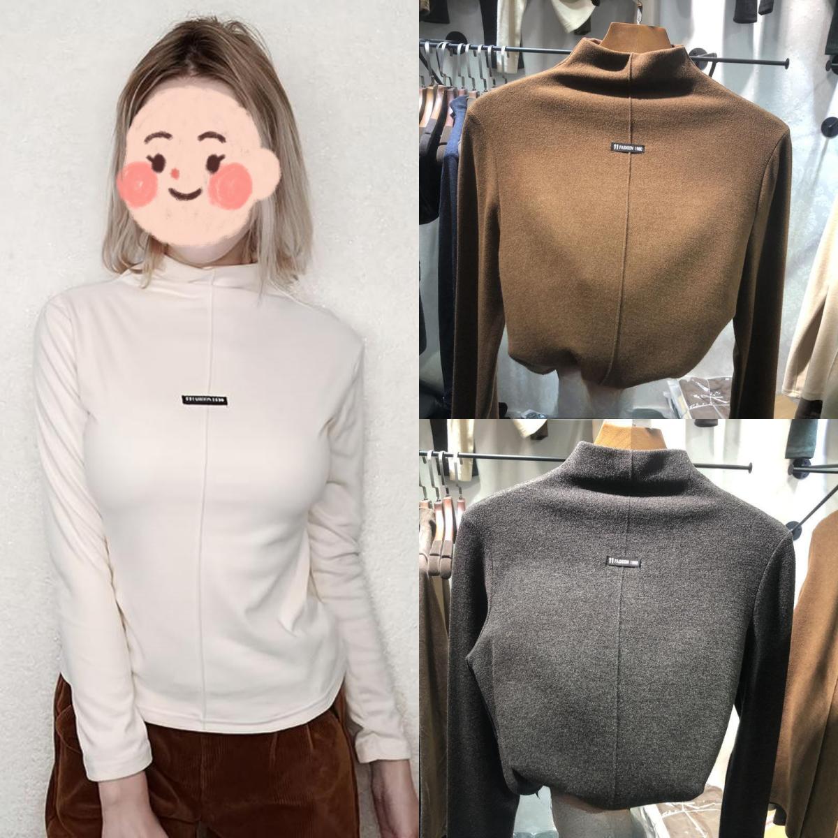 

Женская двусторонняя бархатная нижняя рубашка, женский свитер с высоким воротом, новые студенческие топы на осень и зиму 2024 года