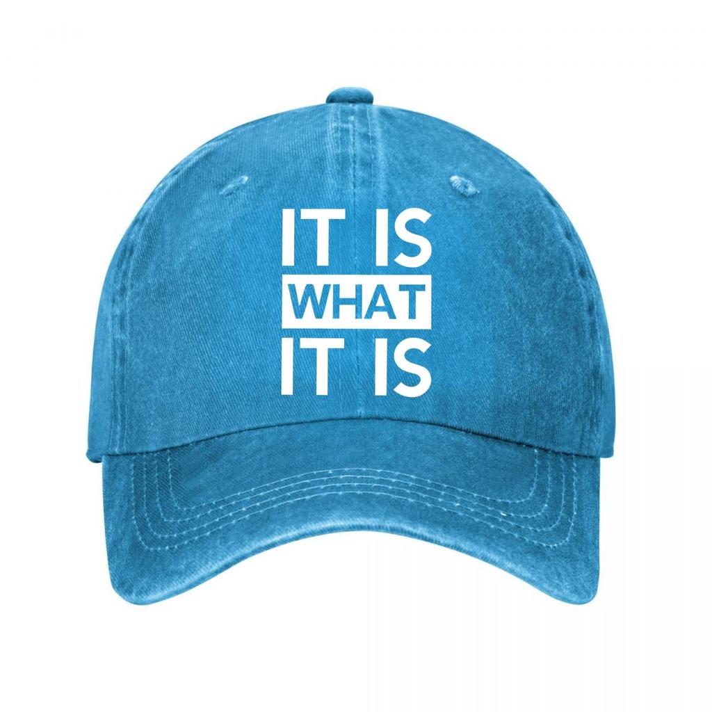 It Is What It Is Black Casual Snapback Hat New Vintage Washed Cotton Baseball Cap Parent Kids Sun Hats