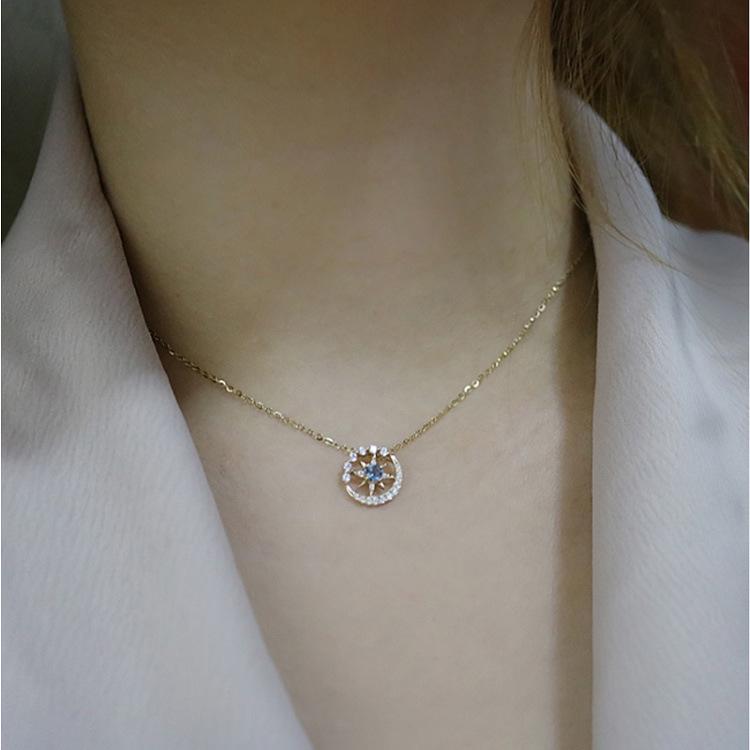 2022 Hexagram Star Trail Japanese Light Luxury Necklace, Gold-Plated s925 Silver, Niche Design for Women