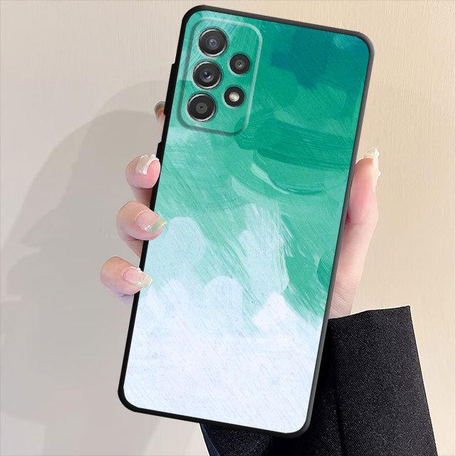 

Черный мягкий матовый чехол для Samsung Galaxy A53 A22 A71 A31 A51 A52 A23 A33 A32 A21s A72 A13 A11 A91 A14, чехол для масляной живописи Samsung A11