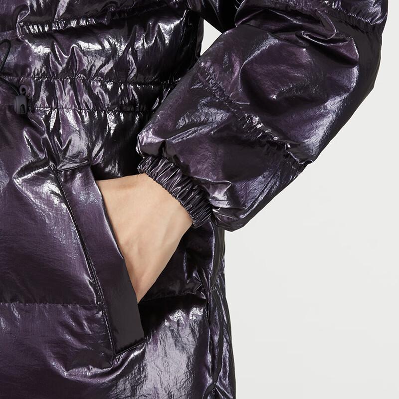 Adidas Originals Three Stripes Series Warm Comfortable Fashion Hooded Down Jacket Women Outerwear Purple JD3780