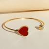 Bracelet Femme Simple Cœur Ouvert avec Taille Réglable, Convient pour le Port Quotidien et les Vacances