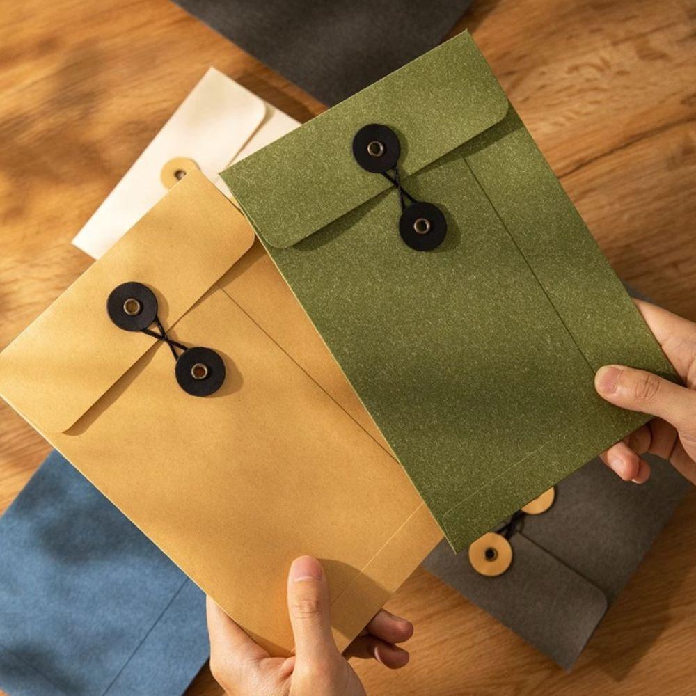 With String Tie Closure Clasp Vintage Brown Envelopes A4/A5 Simple Archive Bag  Holiday Wishes
