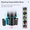 Car Cup Holder Expander Multi-Function Drink Holder with Food Table 360-Degree Adjustable Base Tray for Snack