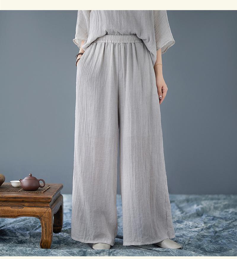 Jarní/Letní Zen Retro Dámský Set Široké Kalhoty a Tílko