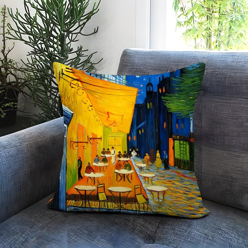 Popular Vincent Van Goghs Cushion Cover Comfortable Reversible Pillow Cover Ideal For Car Sofa Bedroom & Beyond