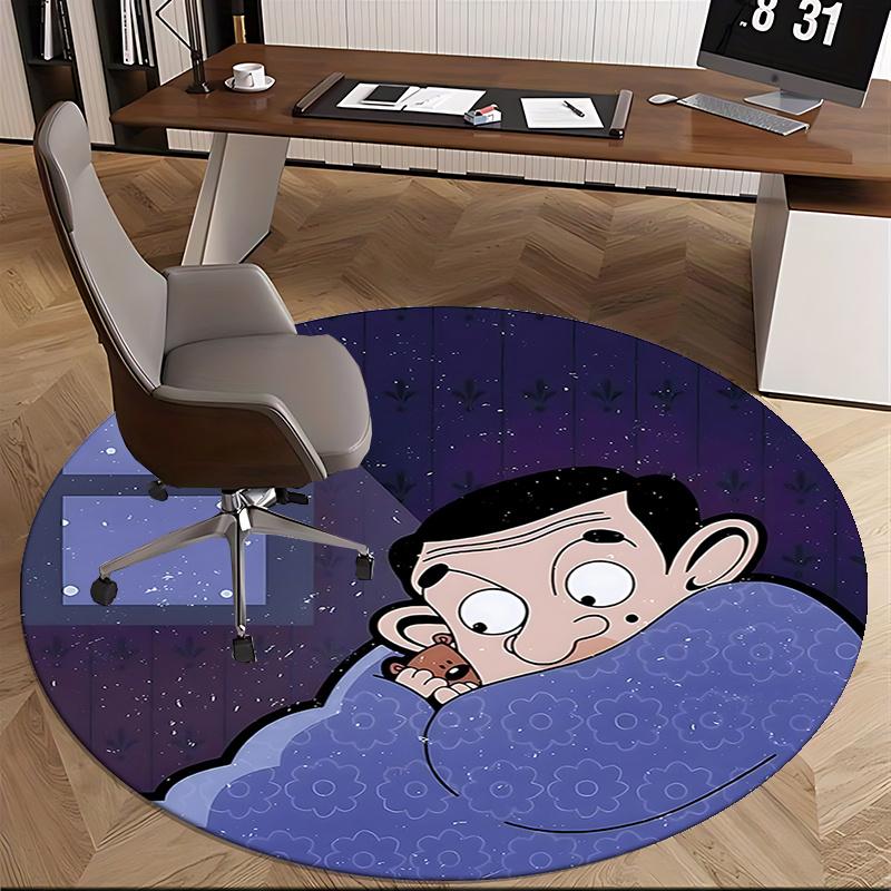 

Mr. Bean Chair Mat Round Carpet - Home Decor , Sofa Rug , Office Mat , Gift for All Rooms0474b 80cm by 80cm