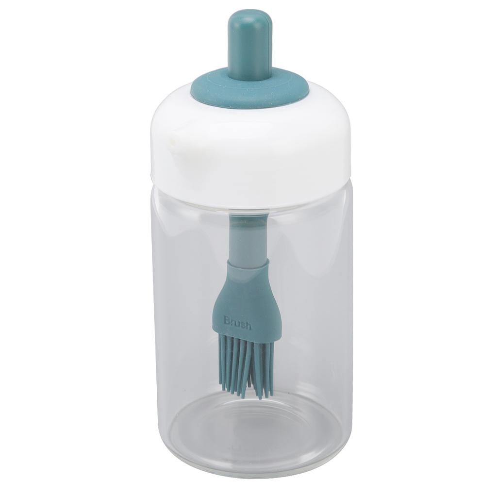 Press Control 2 in 1 Oil Bottle Dispenser Kitchen Glass Oil Bottle with Silicone Brush