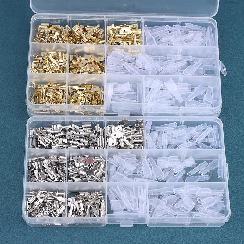 120/270/315Pcs 2.8/4.8/6.3Mm Spade Crimp Terminals Male Female Wire Connector Electrical Terminals Assorted Kit