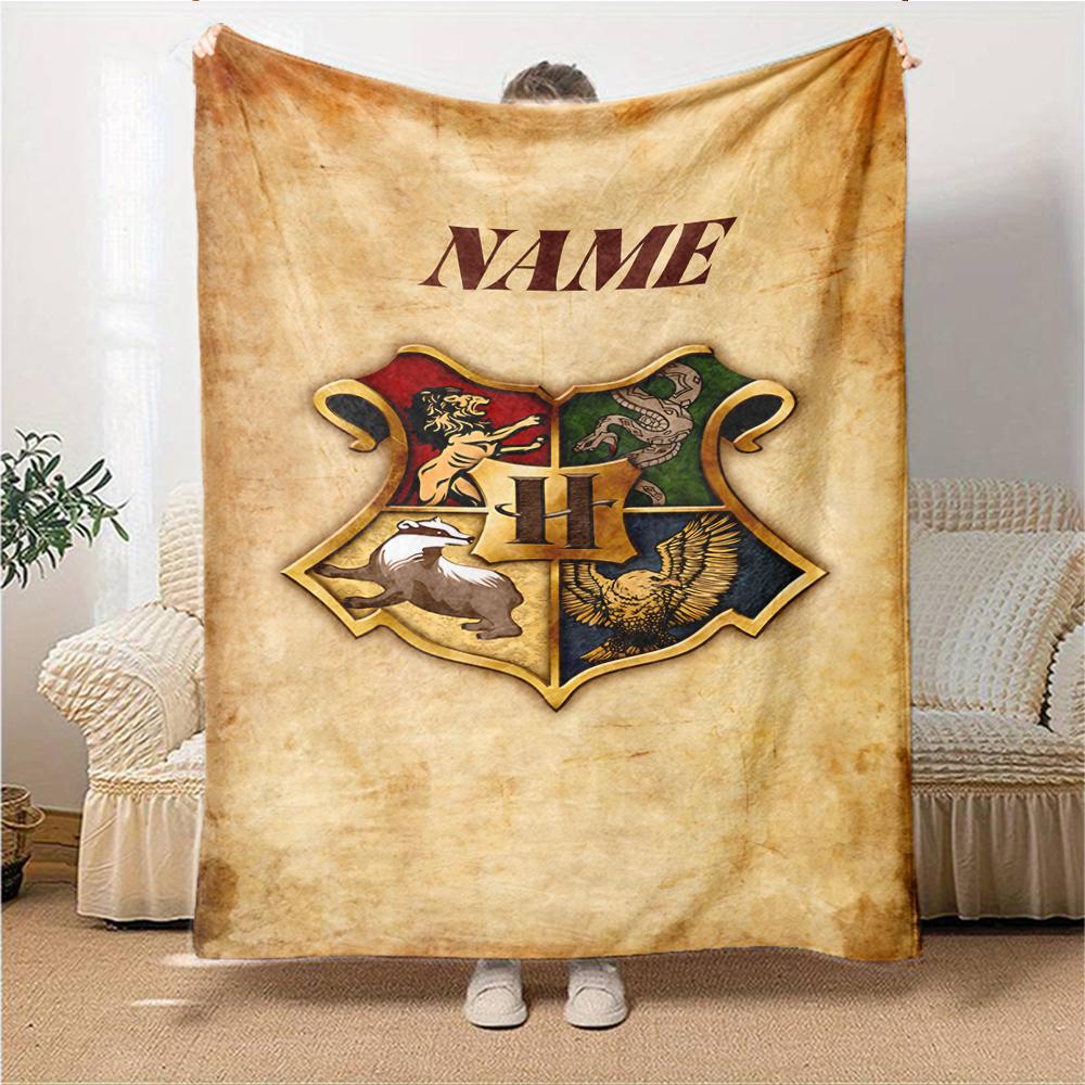 Custom Name "Harry's Magical Adventure" blanket for Couch & Bed, Plush Cozy Fuzzy Blanket Super Soft & Warm Blankets for Fall and Winter. 090864