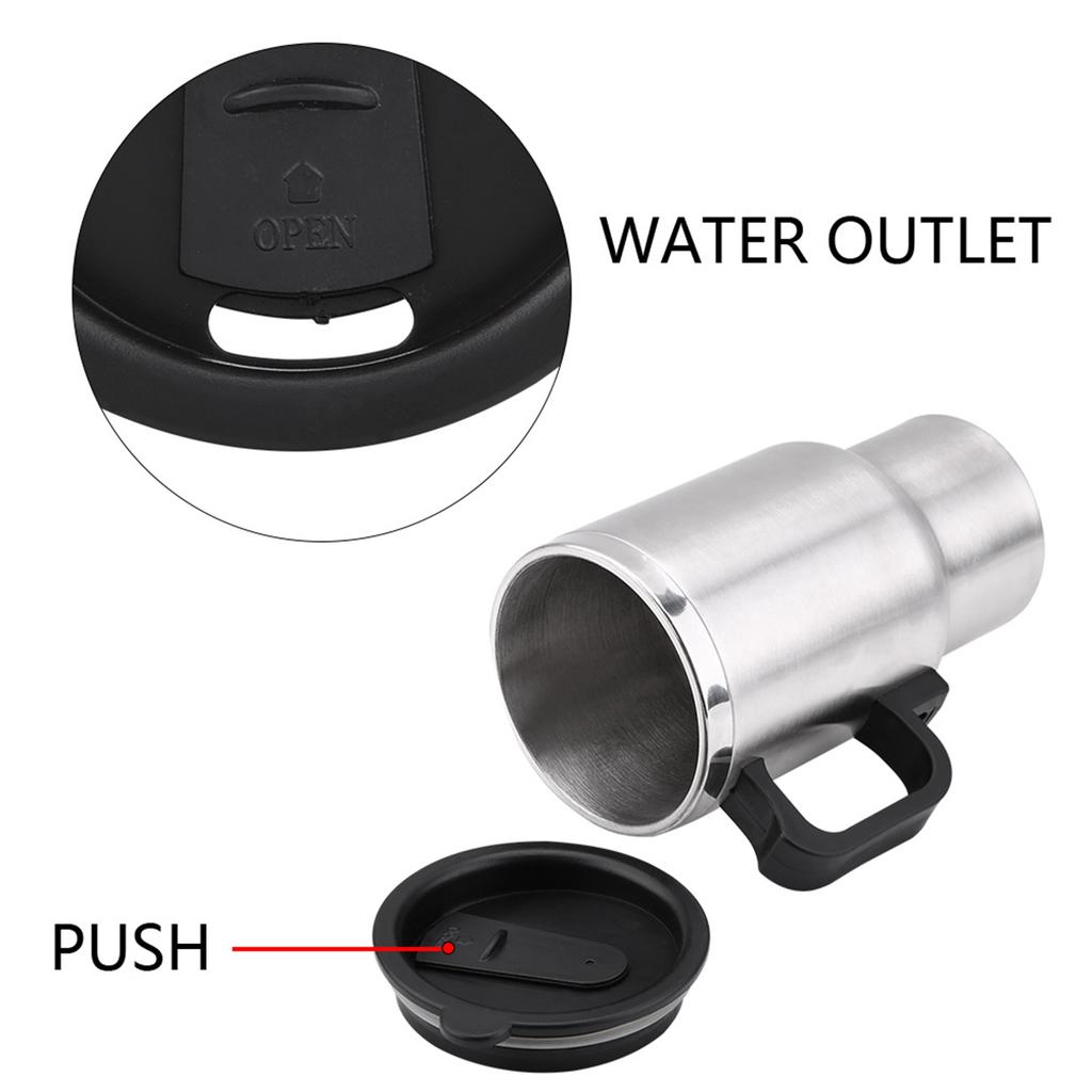 12V 450ml Electric Incar Stainless Steel Travel Heating Cup Coffee Tea Car Cup Mug