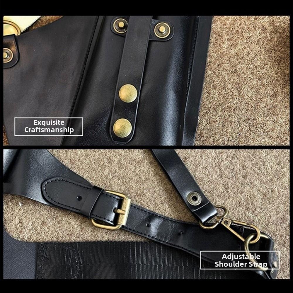 Retro Steampunk Shoulder Harness Bag Vintage Anti-Theft Mobile Phone Purse Double Phone Case Practical Vintage Underarm Bag
