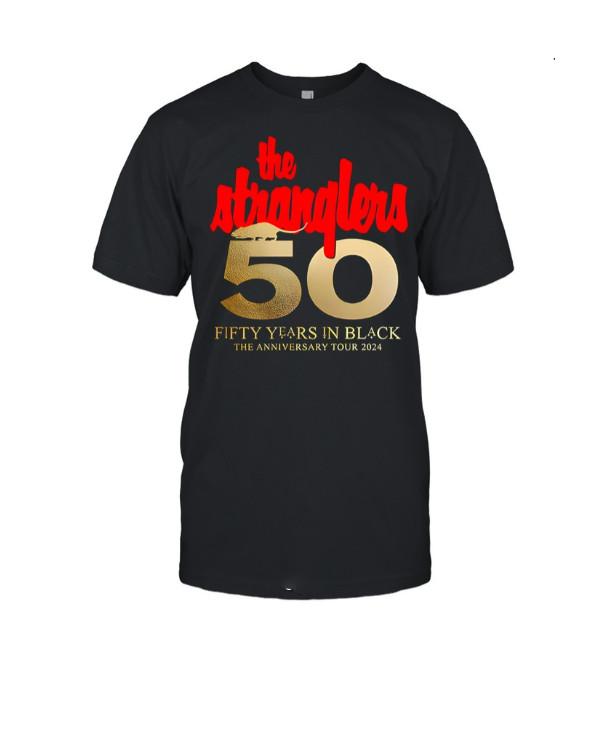 The Stranglers 50 Years In Black Tour Shirt – 2024 Unisex Punk Tee