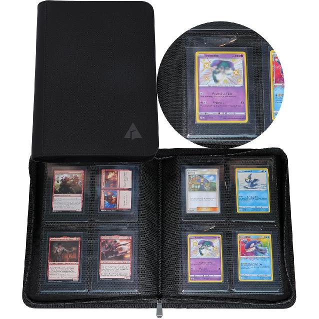 Rayvol Папка-планшет на 4 кармана для полужестких держателей карт, вмещает 208 полужестких держателей карт, Папка-планшет для полужестких держателей карт