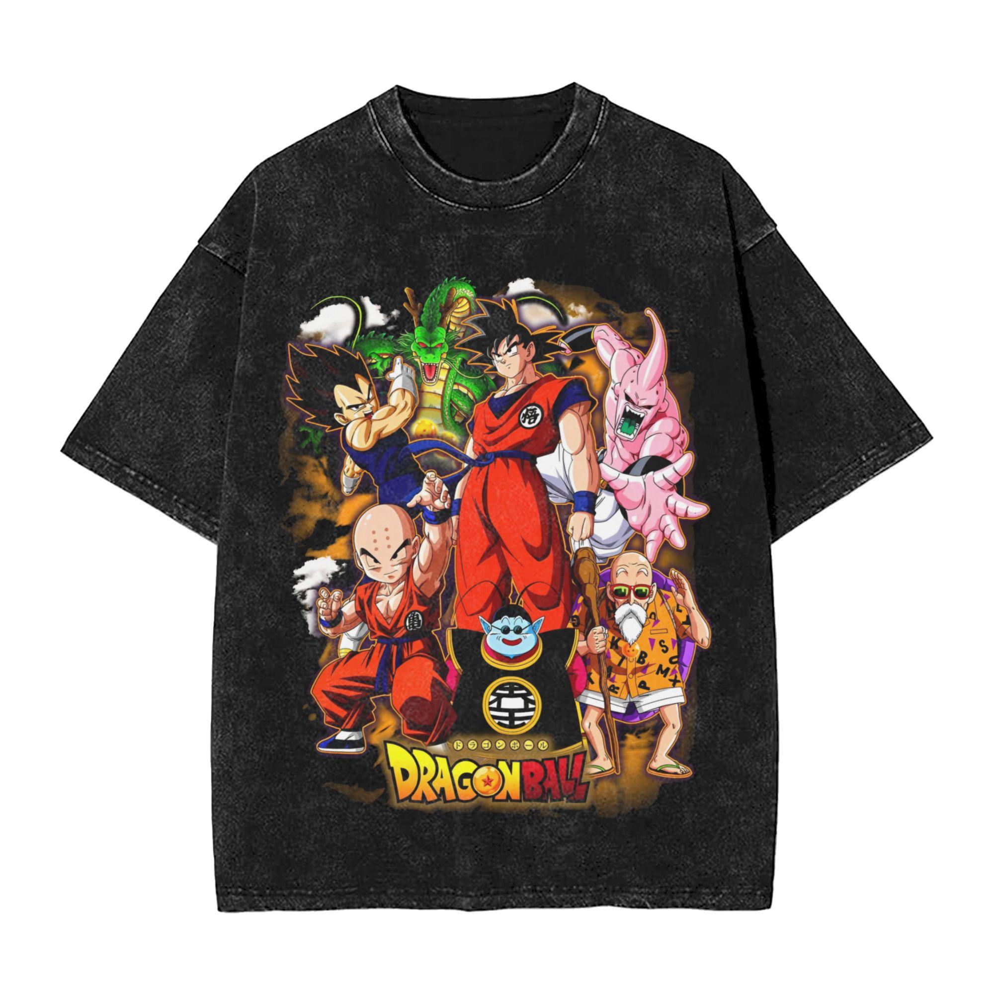 

Anime Dragon Ball Son Goku Printed Tshirt Mens and Womens Washed Tshirt High Quality Vintage Tshirt Harajuku YK Tops L