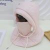 Down cotton Lei Feng hat female winter cycling electric vehicle warm mask scarf integrated outdoor windproof headgear ear protection hat
