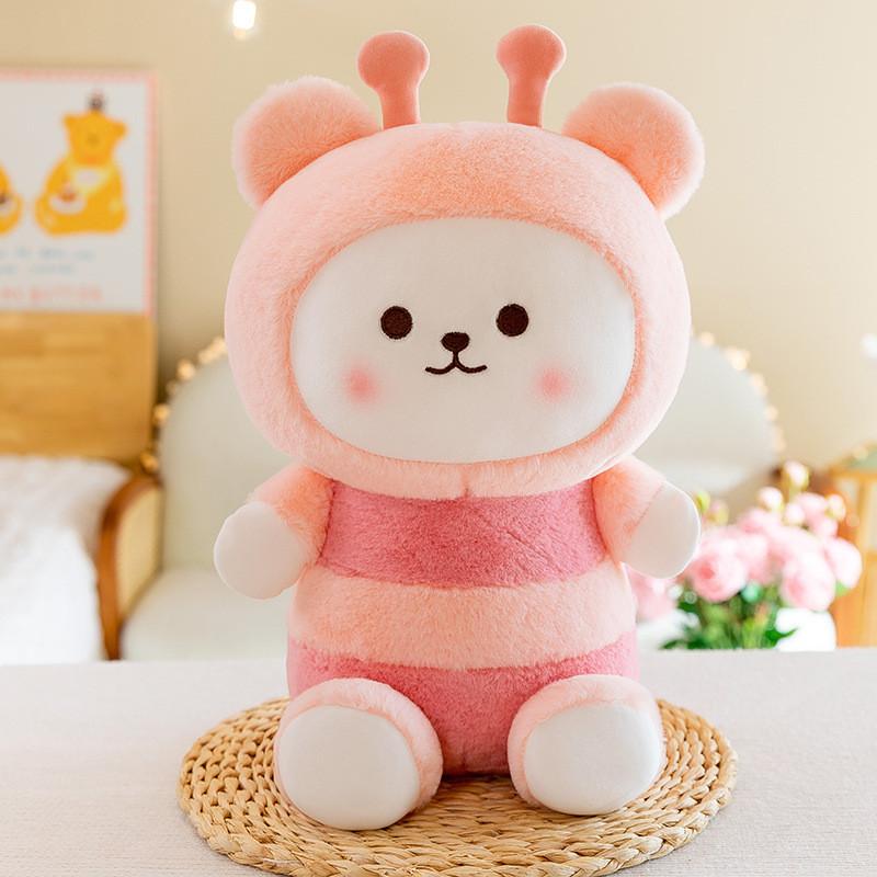 Adorable Cartoon Bee Bear Plush Toy Soft Stuffed Animal For Girls Birthday Gift