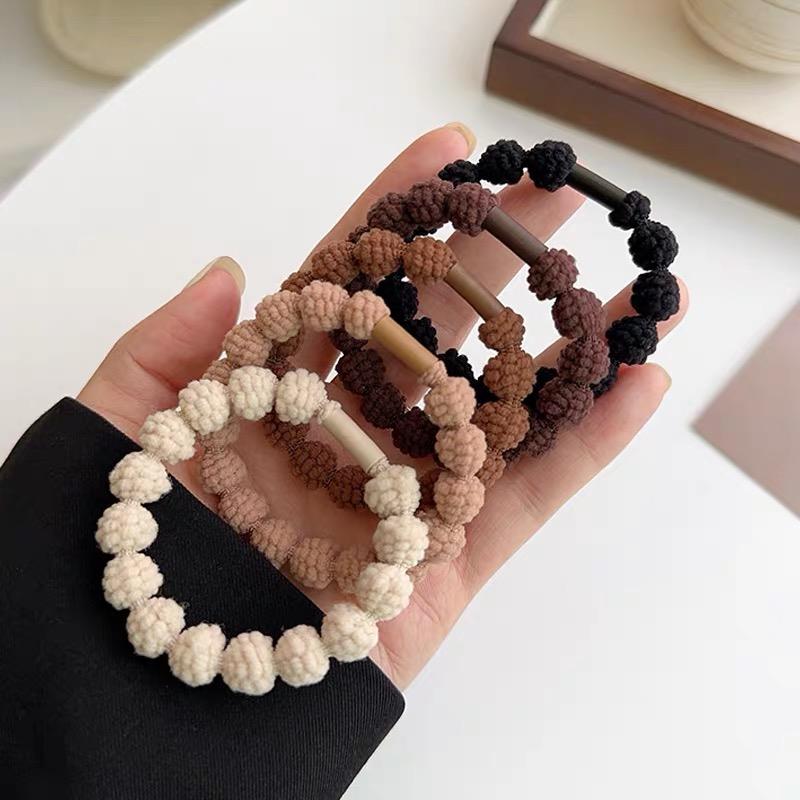 5PCS/set Small Ball Hair Ties Black Rubber Bands Hair Ropes Elastic Korean Hair Accessories For Women Ponytail Scrunchies