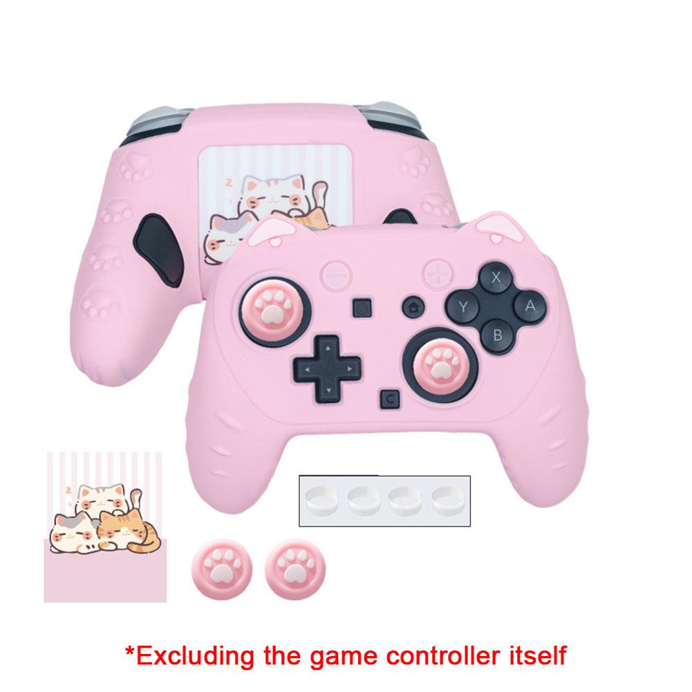 For Switch2 Pro Silicone Cover New Cat Paw Silicone Soft Shell Gamepad Sticker Skin for NS2 Pro Game Controller Case Thumb Stick
