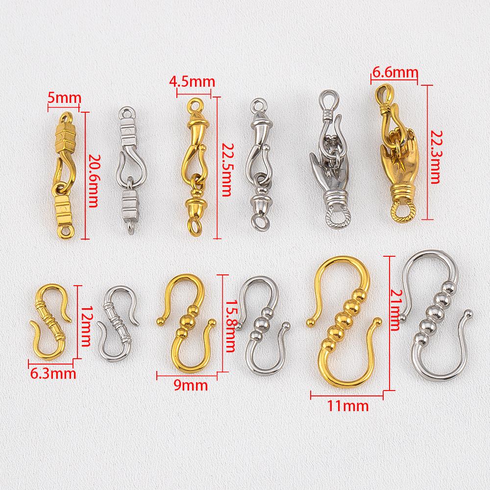 2pcs Multi-Design 304 Stainless Steel Connectors For DIY Unique Bracelet Necklace Jewelry Findings Wholesale Clasp Supplies