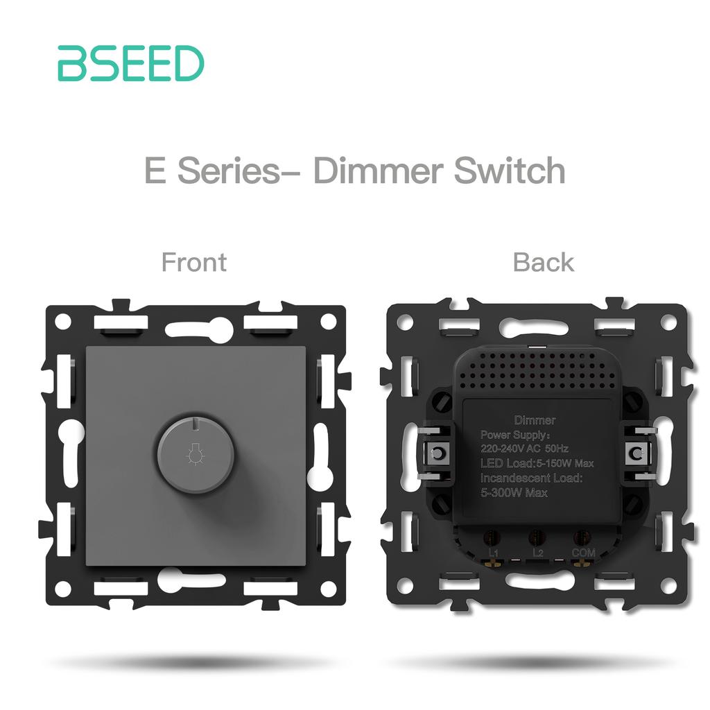 BSEED WIFI Click Switch Modules Smart Light Switch Parts White Glass Frame DIY Combination Wall Sockets USB Charge Key E-Series