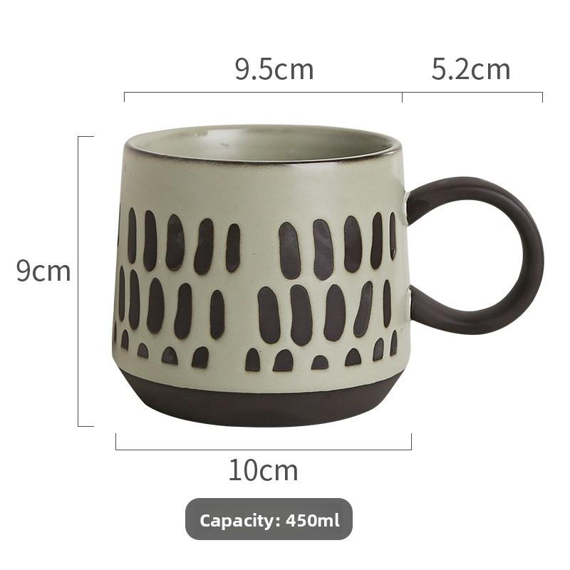 

Large Capacity Stoneware Mug Microwave Safe Coffee Cup for Breakfast Oatmeal Home Use 450ml