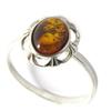 Silberring 'Inspiration' Cognac-Bernstein (Rhodium) - 12 mm