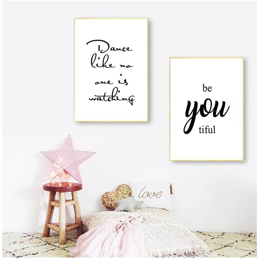 Simple Art Posters Home Decor Letters Print Canvas Painting Wall Art Fresh Minimalist for Living Room Picture