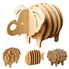 Wooden Trivet Coaster Set Creative Animal-Shaped Heat-Resistant Placemats for Cups Pots Stackable Versatile Desk Decor for Home Kitchen Outdoor Dining