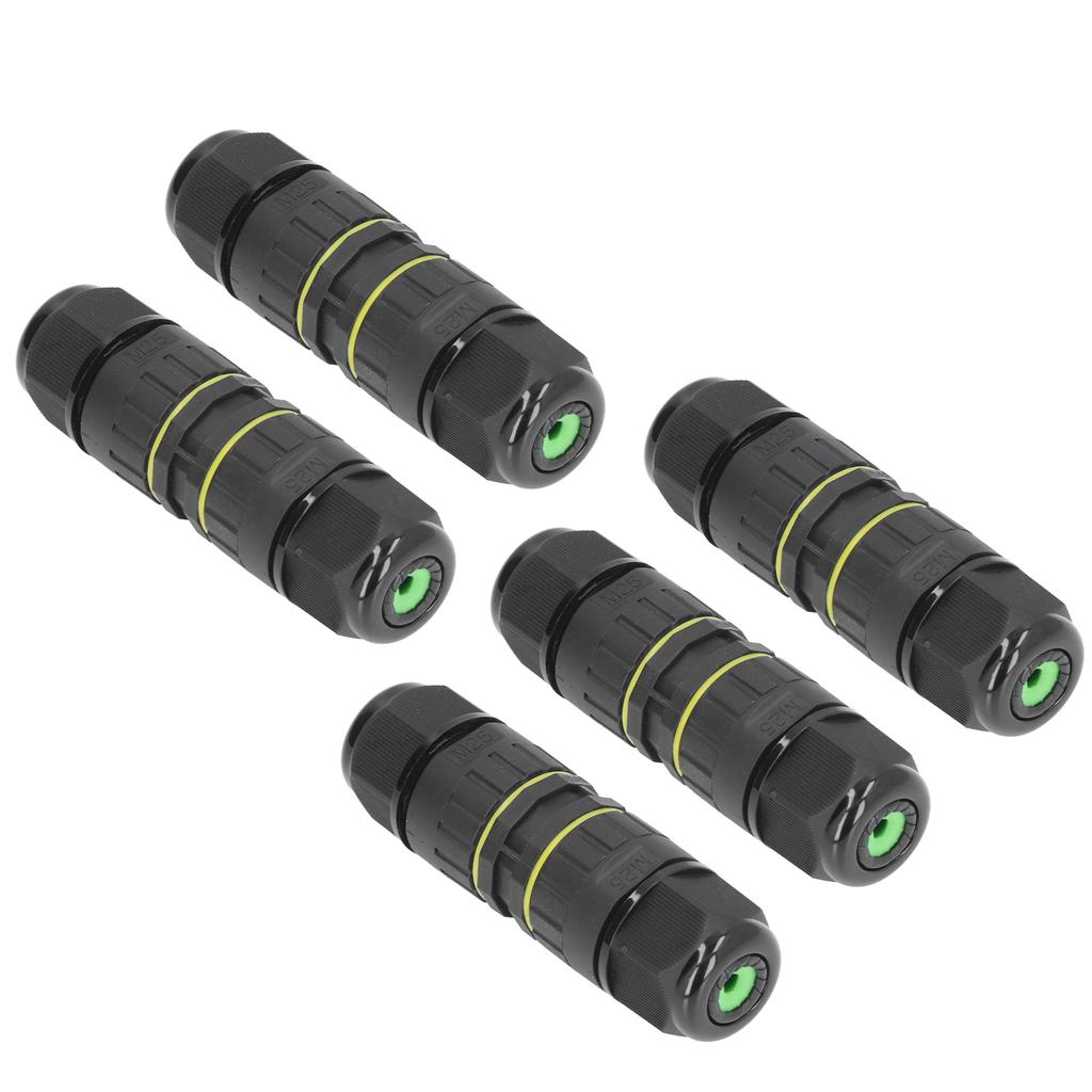5 Pezzi Scatola di Giunzione per Giardino Luce LED M25 Scatola Connettore Filo a 3 Conduttori IP68 Impermeabile 9?Scatola di derivazione da 12 mm