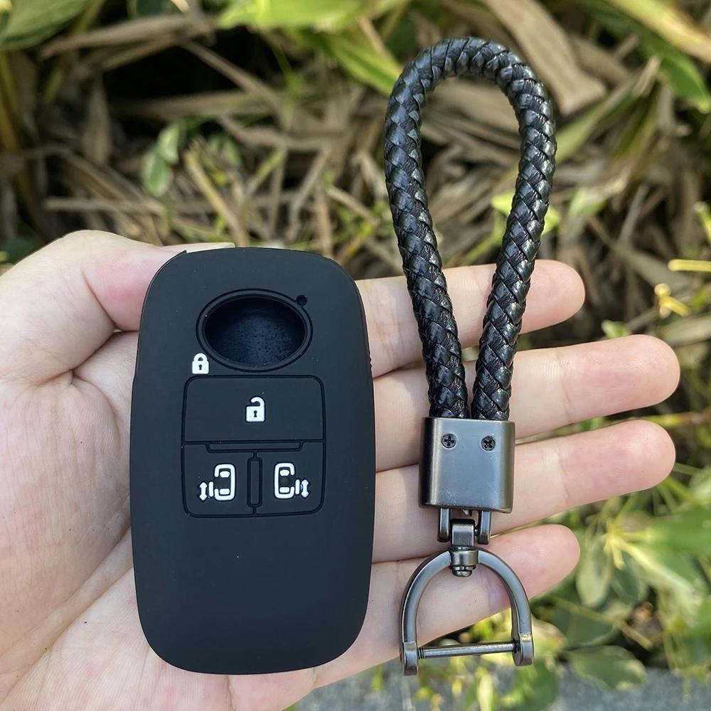 Rubber Car Key Fob Cover Silicone Protector Case Shell for Toyota RAIZE for Daihatsu Rocky 4 Buttons Fob Key Chain Accessories