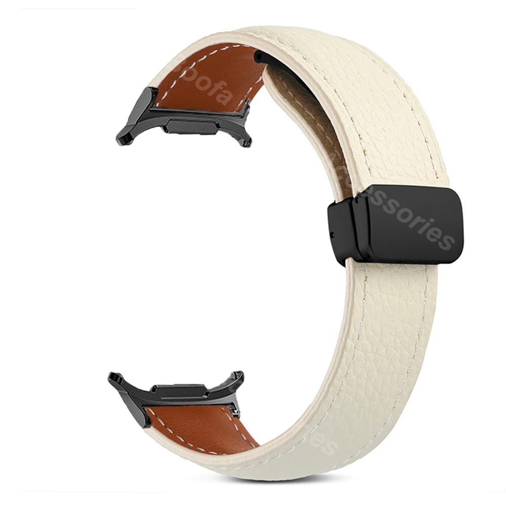No Gaps Magnetic Strap For Samsung Galaxy Watch Ultra 47mm 2025 Metal Leather Band For Galaxy Watch 47 ULTRA 7 Curved End Correa