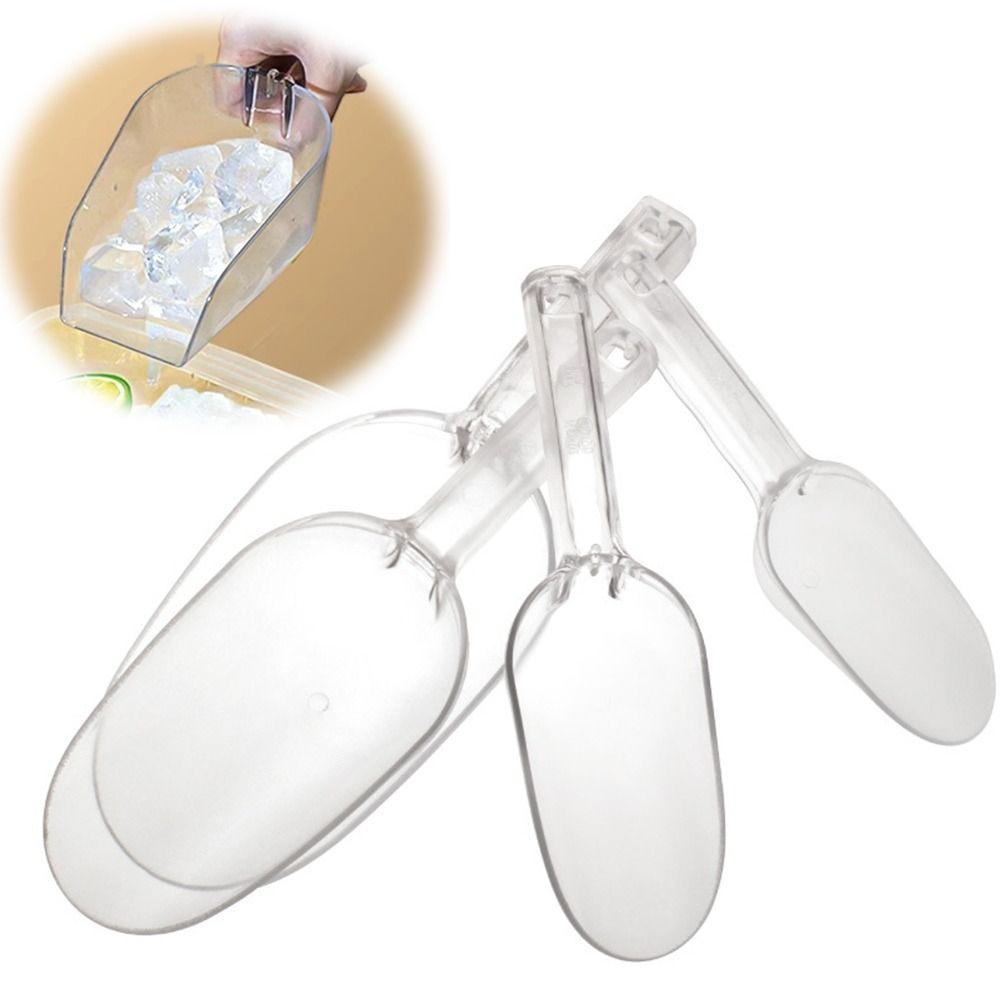 Transparenter Eiswürfelbehälter-Schöpfer Mini Runde/Eckige Öffnung Küchen-Utility-Schaufel Bar-Zubehör Ergonomischer Griff Lebensmittel-Schaufeln
