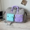 Fashionable Color‑Block Splicing Travel Bag Sports and Fitness Bag Yoga Handbag Suitable for Travel Gym Tourism Weekend Trip and Other Scenes