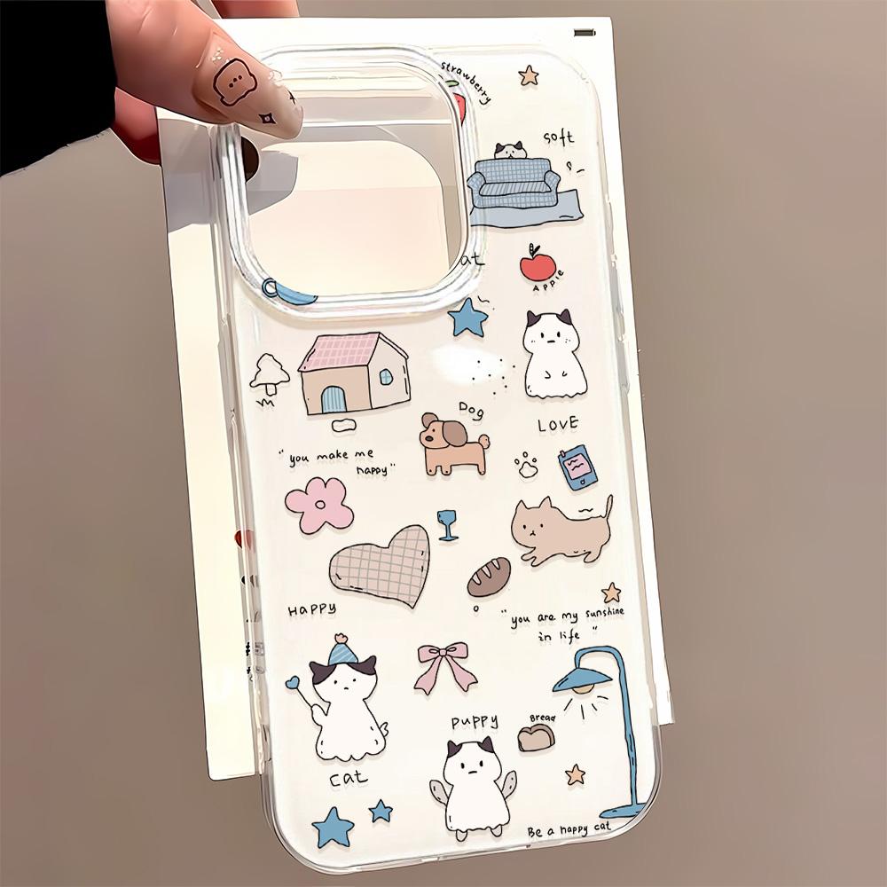Painted Phone Case for iPhone 12 13 15 16 iPhone 16 12 13 14 15 Pro  14 15 16 Pro Max Coverage Shockproof Anti-Fingerprint Fresh Style Protective Case