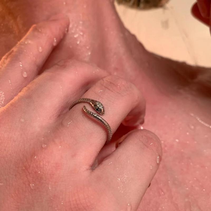 Xiaohongshu Korean Style Women s Simple Snake Ring - Versatile Niche Design Adjustable Open