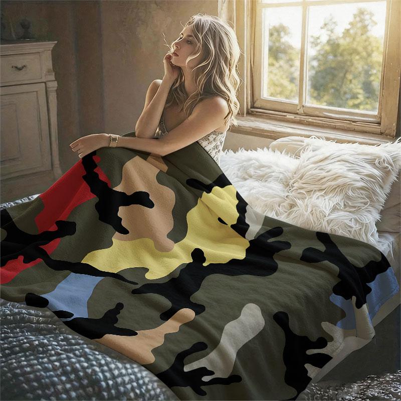 Cherry Heart Stripe Flannel Blanket Warm Soft Halloween Christmas Decorative Couch Warm Cozy All-Season Gift