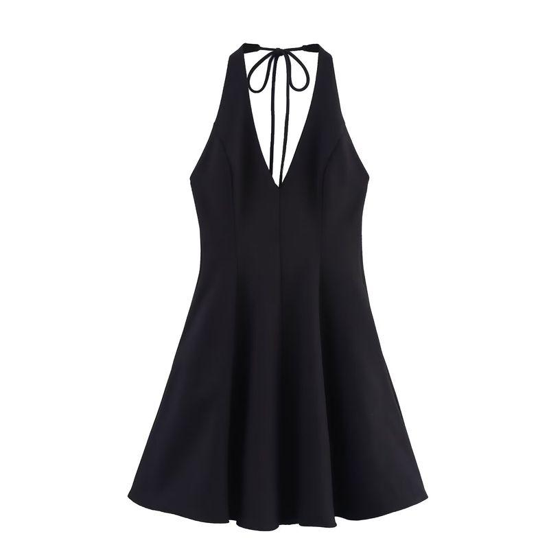 Kaslead New Women clothes Western Style Fashion Simple Wave Wide Swing Dress 4661379
