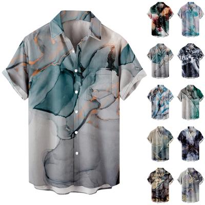 Men'S Casual Lapel Beach Holiday Wear Fashion Shirt Hawaiian Short-Sleeved Shirt