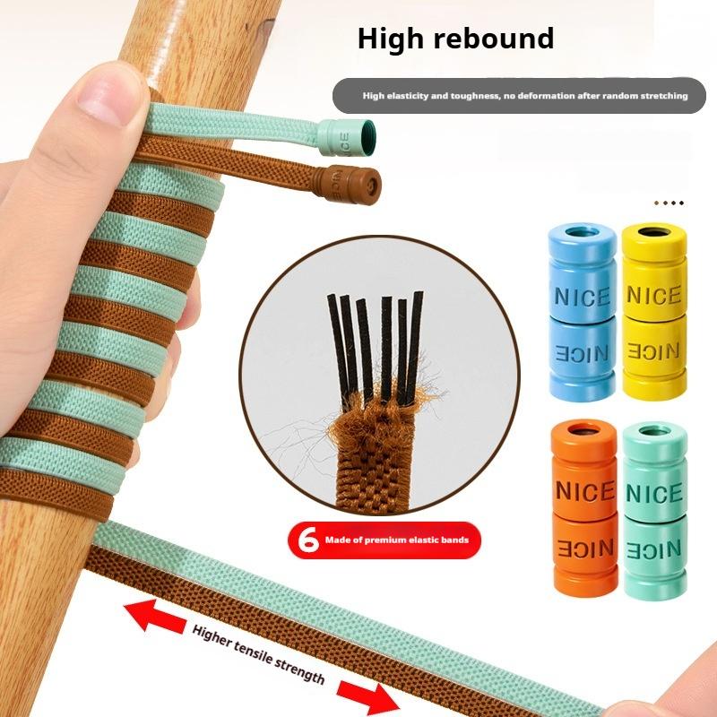 New 1Pair/3Pair Buckle Flat Elastic No-Tie Laces Letter Metal Capsule Lazy Shoelace for Men Women Sneakers Quick Shoelaces