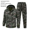 Men's Fleece-Lined Camouflage Workwear Set - Thick, Warm, Dirt & Wear-Resistant, Cold-Proof Cotton for Autumn/Winter.