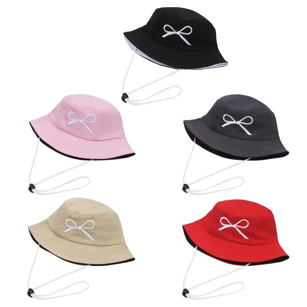 

Detachable Sunshade Hat Bow Shaped Basin Hat Versatile Embroidery Caps Outdoor хакі