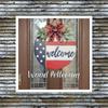Welcome American Independence Day Welcome Door Sign Christmas Day Home Front Door Hanger Wooden Door Sign