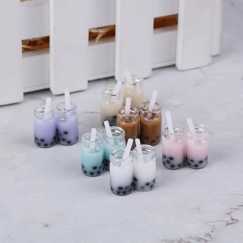 2 ks 1/12 miniaturní doplňky domečku pro panenky Simulace Pearl Milk Tea Model Drink