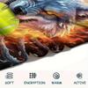 1Pc IceFireWolf Print Flannel Blanket, High Quality Comfortable for All Seasons, Home Decor, Warmth and Comfort, Perfect for Christmas Gifts