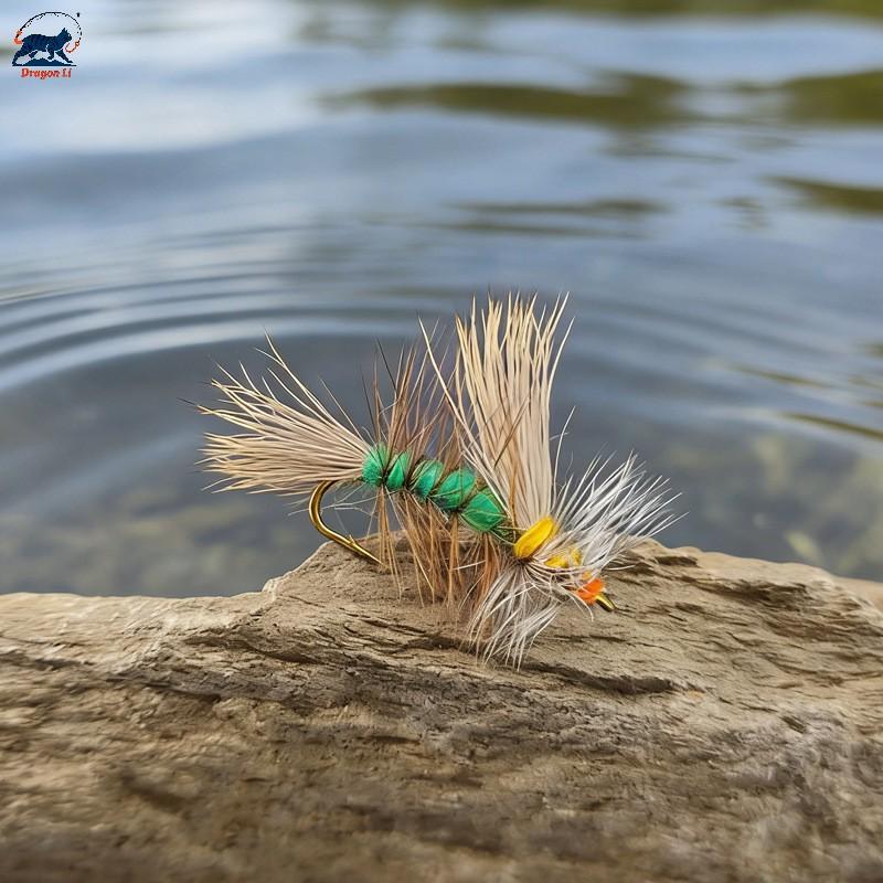 5pcs/Combo Stonefly Stimulator Deer Hair Lure Flies Kit Realistic Dry Fly Sharp Hook for River Stream Fly Fishing Tenkara Tackle